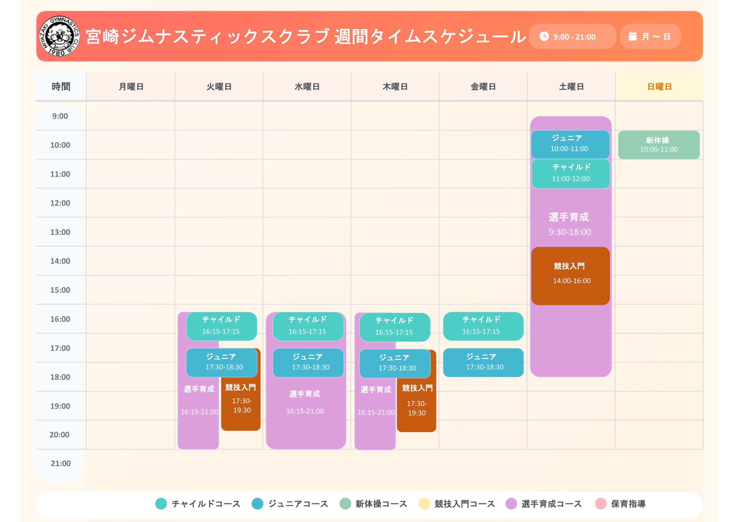 一週間のスケジュール